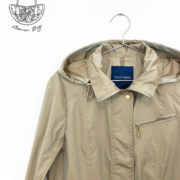 80 $ - Cole Haan / Rain Jacket Parka / Color Beige Khaki / Size XS - Picture 7 of 8